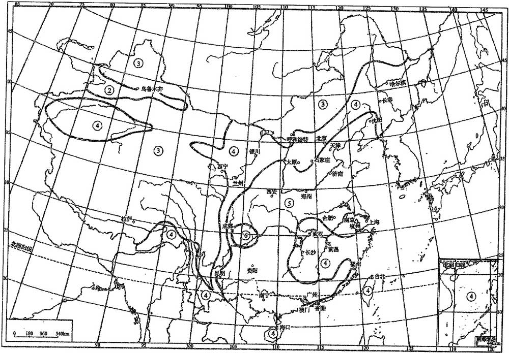 附錄E 夏季空氣調(diào)節(jié)設(shè)計(jì)用大氣透明度分布圖